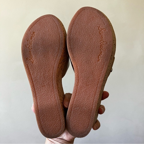 Sam Edelman | Reid Patent Leather Cork Heel Wedge Sandal - Picture 6 of 8